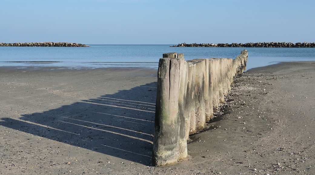 Northern Italy, Adriatic Sea. Lido di Volano, province of Ferrara. The beach in winter.
