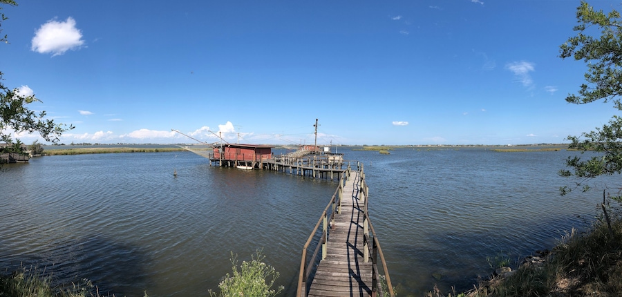 Fishing lodge at Porto Garibaldi, Emilia-Romagna coast, Italy
