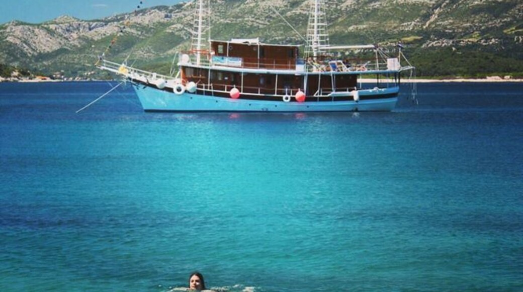 Swimming to the #beach from our home for the week in Croatia