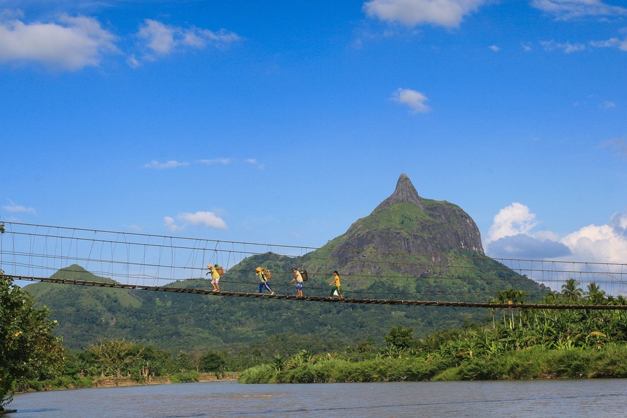 serelo hill, a hill shaped like a thumb that is an icon of Lahat district, South Sumatra, Indonesia