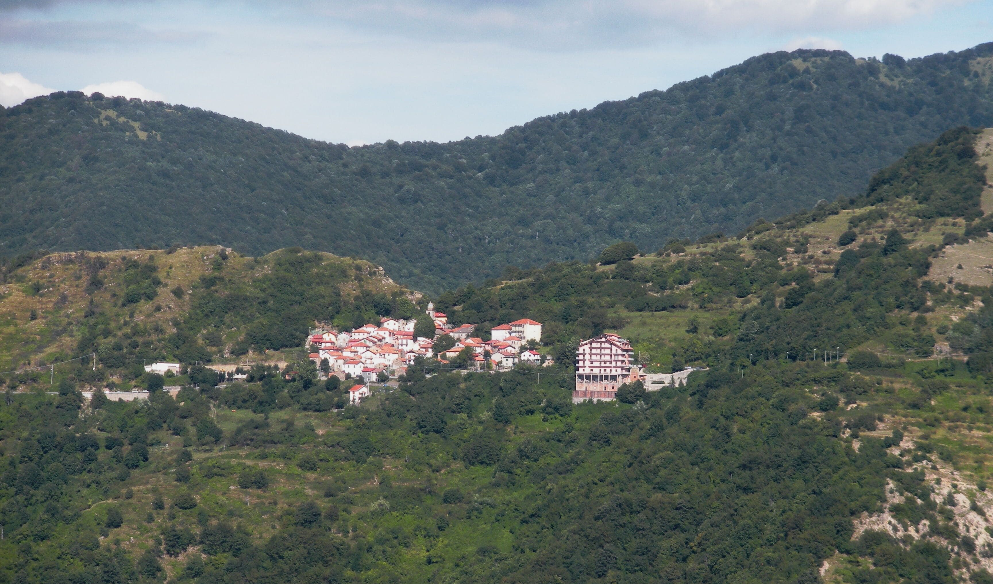 View of the village of Alpe (Vobbia, province of Genoa, Italy)