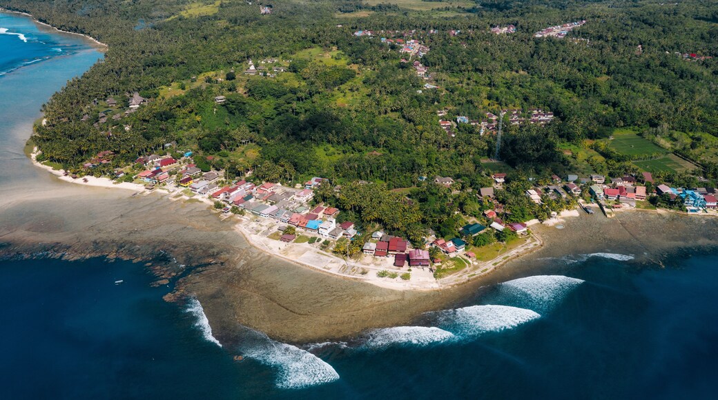Aerial view of Sorake beach, Nias, Indonesia