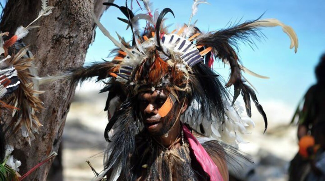 Local Tribal garb in Doini Island.