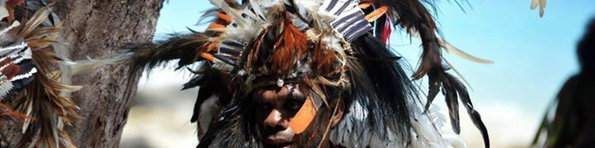 Local Tribal garb in Doini Island.