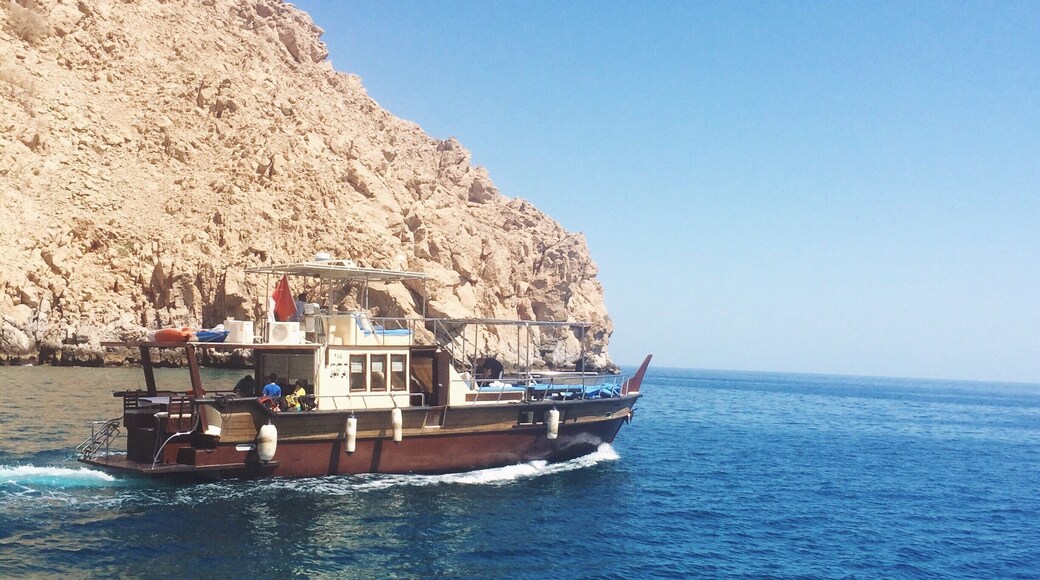 #TroveOn
Just a 2-hr bus ride from Dubai, travellers residing or vacationing in UAE can escape its busy cities and hop on another country without breaking a sweat (and a bank!). Musandam sits just a few yards outside UAE's borders. Permits can be acquired easily by booking through travel agencies abundant in Dubai (or any other emirate). Trade the palm tree views to a more unique mountain boulder surroundings, cruise along the persian gulf and jumped off the boat and straight to Musandam's #blue waters.