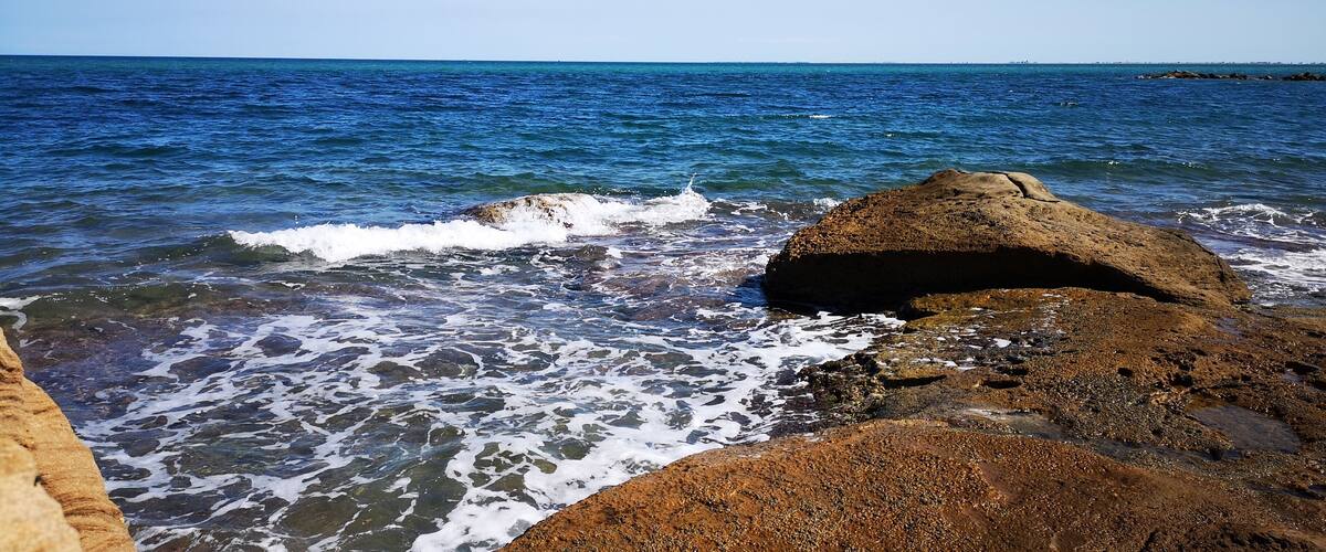 roca, naturaleza, olas, la costa, azul, vista del mar, costa, olas, gemas, viajando, oleaje, verano, pedregoso, isla, el perello, tarragona