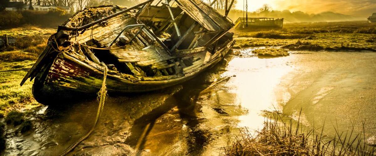 Sunrise at the old boats at shelldrakes in Heswall. Amazing morning.