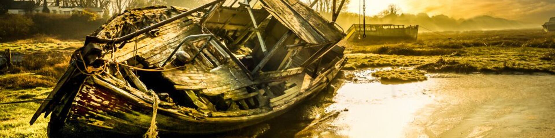 Sunrise at the old boats at shelldrakes in Heswall. Amazing morning.