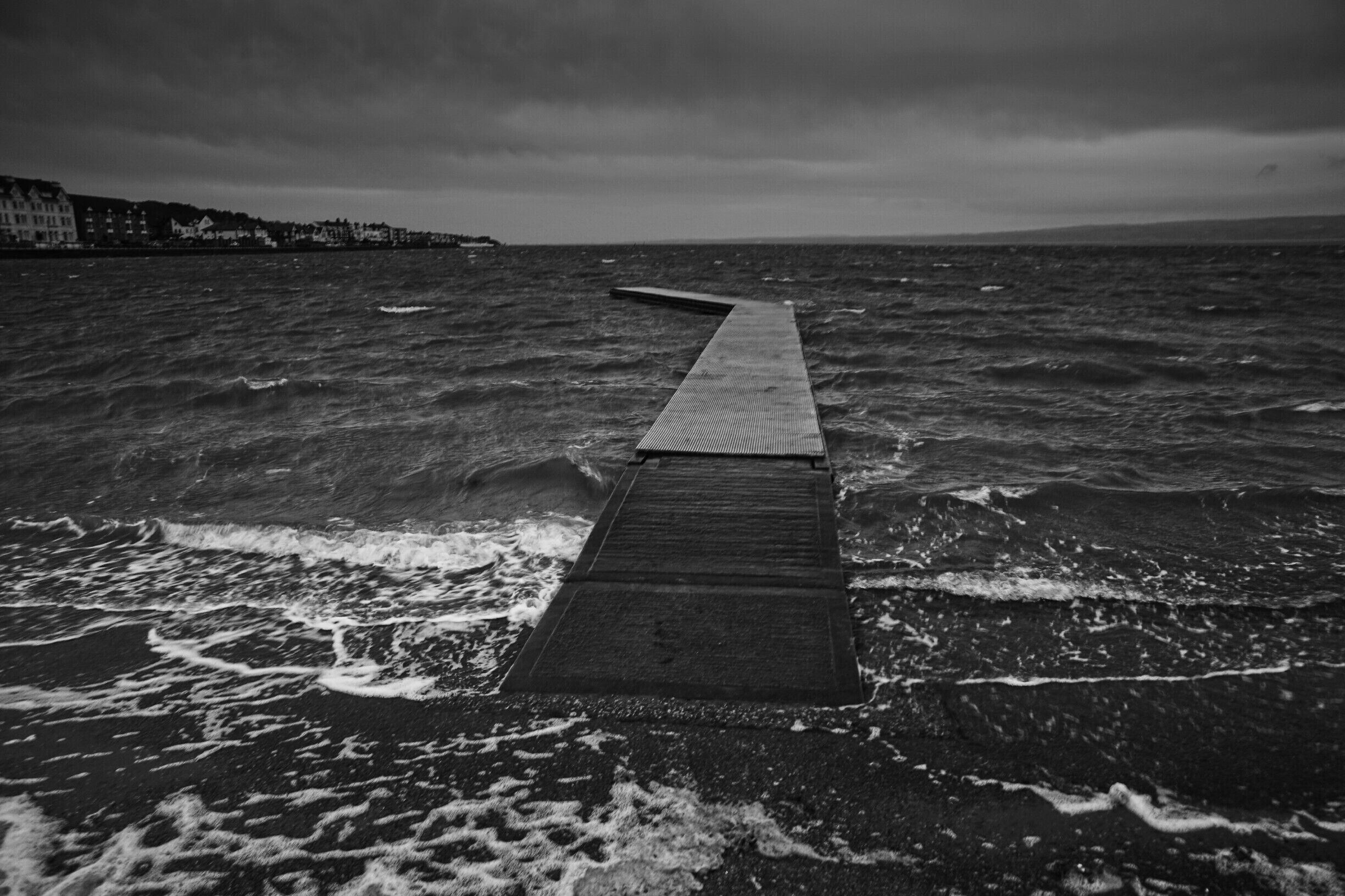 Wild & windy image of the Marine Lake at West Kirby.