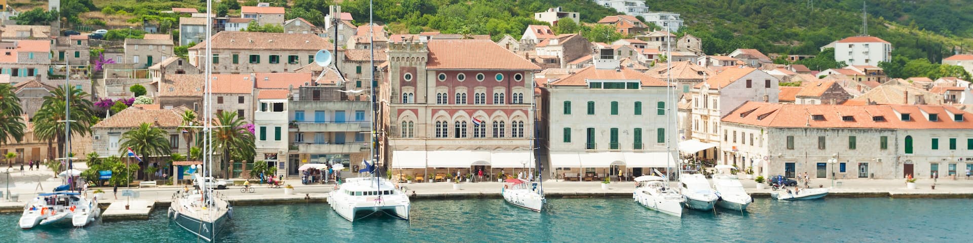 Komiza a city on the island Vis in Croatia in the Adriatic sea