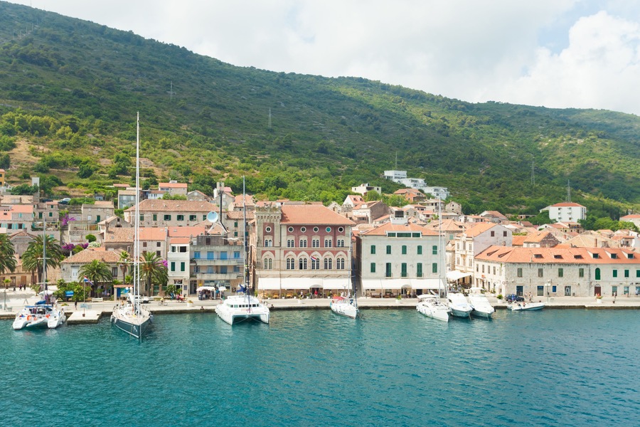 Komiza a city on the island Vis in Croatia in the Adriatic sea
