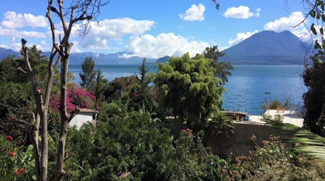 Volcano view from our terrasse at Lush -Aaculaax Hotel