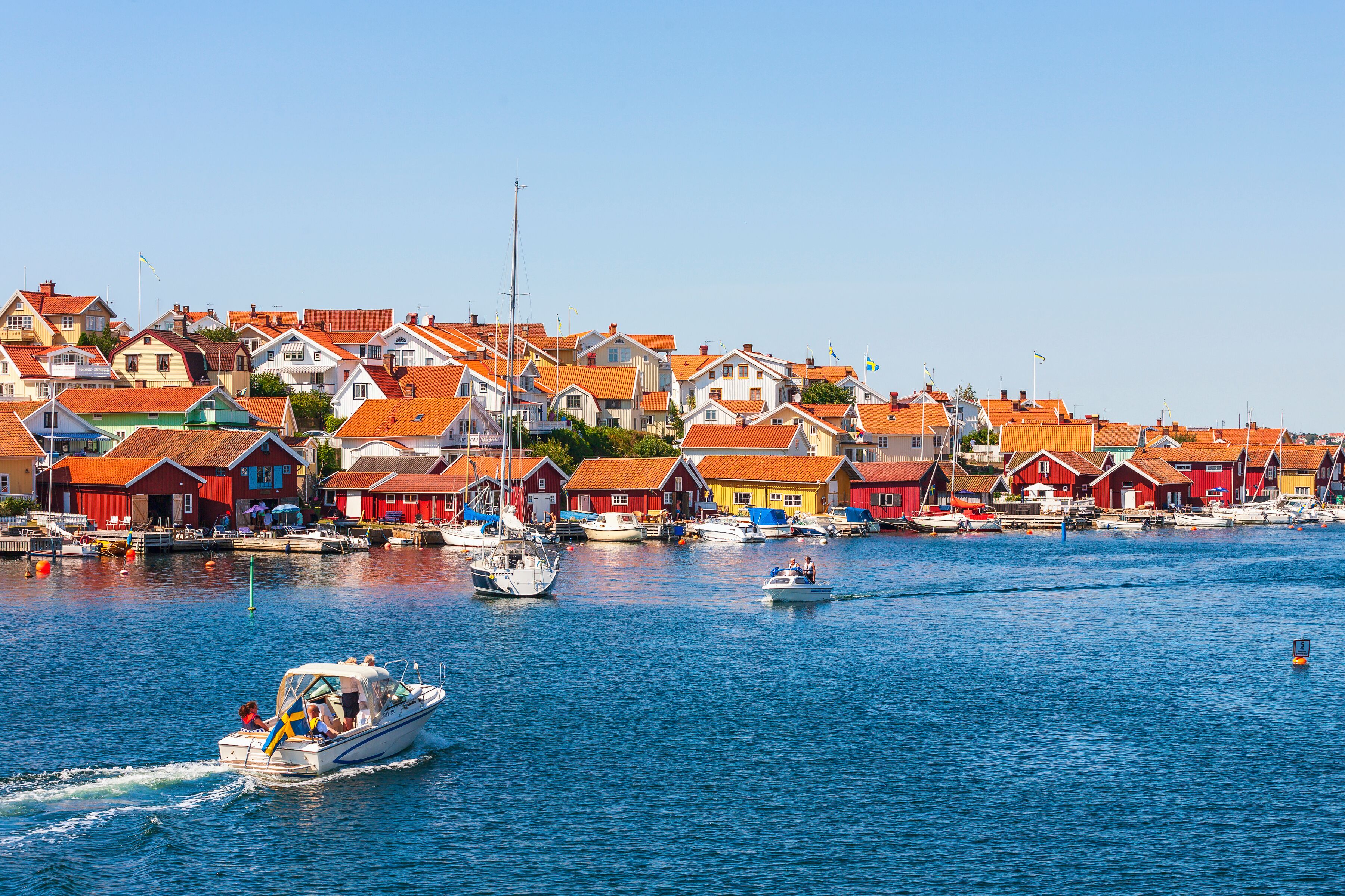 Boats at Fiskebackskil an old fishing village on the Swedish west coast