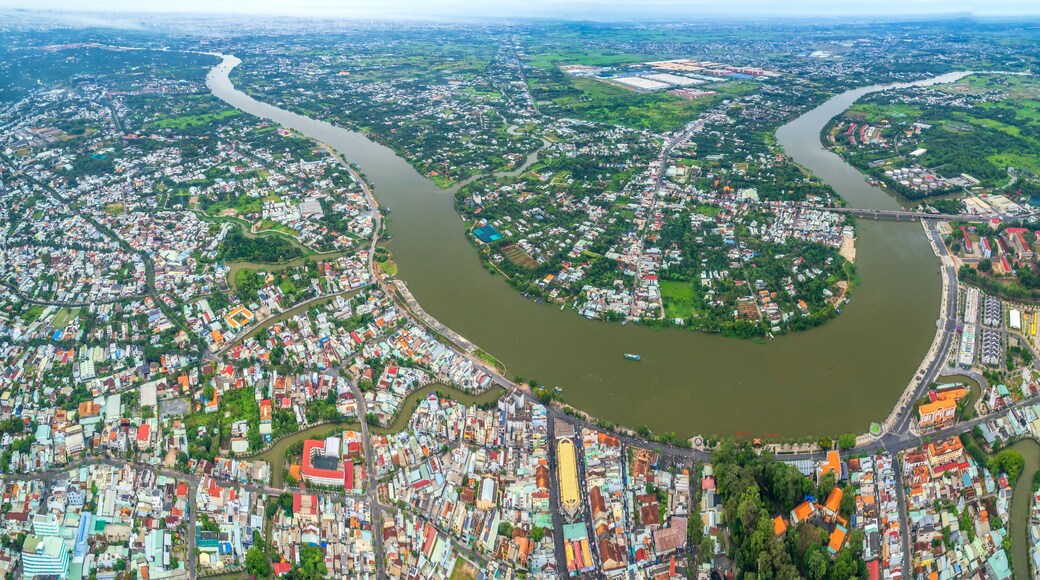 Thu Dau Mot city, Binh Duong Province, Vietnam, aerial view. This is a newly formed city in Southeast region of Vietnam