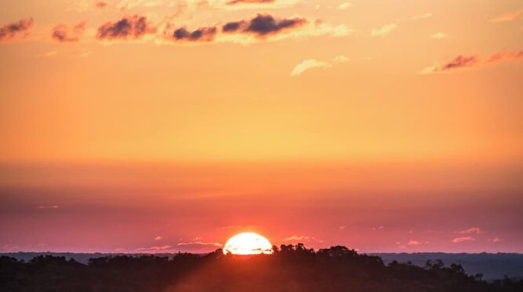 The sunset as seen from the top of El Tigre temple, in El Mirador.