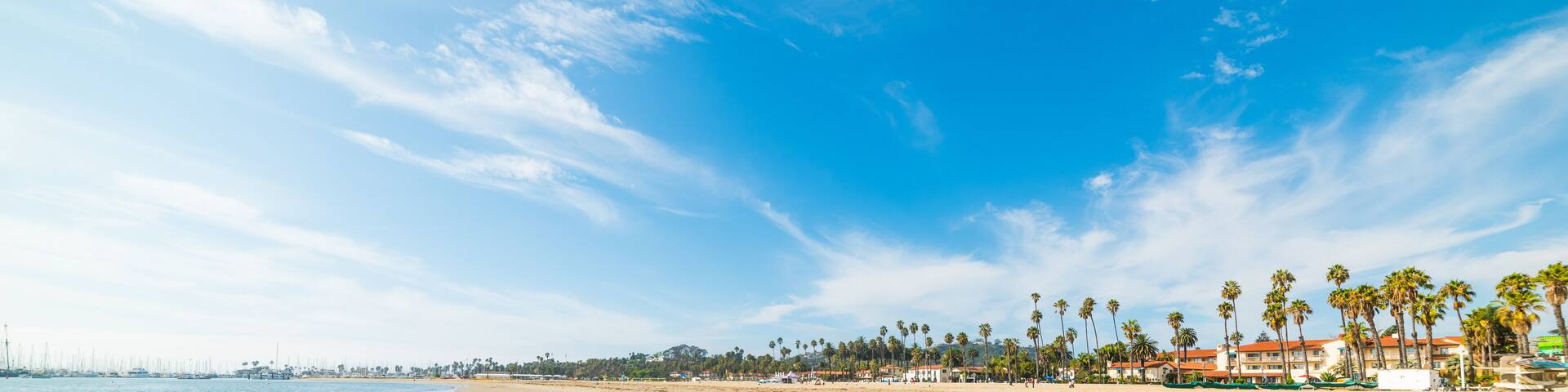 blue sky over Santa Barbara coastline