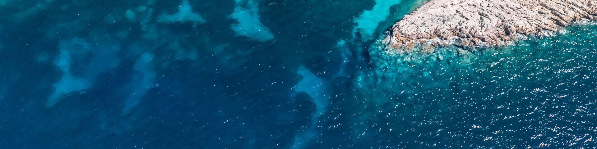 view of the crystal clear Adriatic sea in Croatia, Zaraće bay, island Hvar.