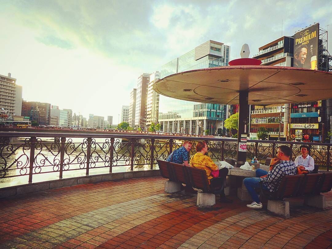 #Fukuoka #Japan #bridge #Hakata

The fifth largest city in Japan, Fukuoka is the capital city of Fukuoka prefecture in Southern Japan just north of Kyushu. Historically the area has been a hub for merchants in medieval which makes the city a melting pot of cultures from outside Japan. This particular bridge is called the Fukuhakudeai bridge that crosses the Naka river which historically connect the samurai town of Fukuoka and the merchant town of Hakata

Fukuoka prefecture food ingredients specialty is the mentaiko or salted cod roe. The strong taste and smell is unappealing for some people but if you're into something fishy then you should give it a try :)