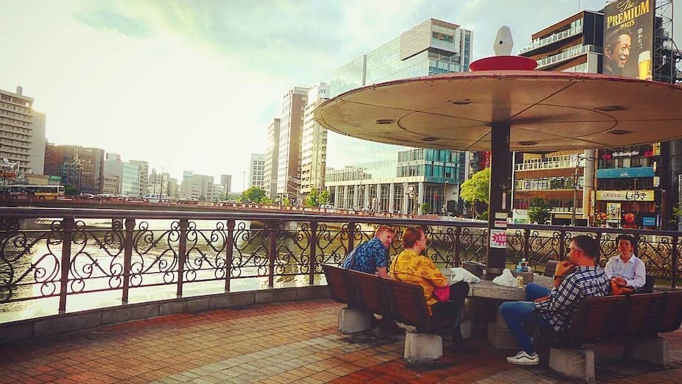#Fukuoka #Japan #bridge #Hakata
The fifth largest city in Japan, Fukuoka is the capital city of Fukuoka prefecture in Southern Japan just north of Kyushu. Historically the area has been a hub for merchants in medieval which makes the city a melting pot of cultures from outside Japan. This particular bridge is called the Fukuhakudeai bridge that crosses the Naka river which historically connect the samurai town of Fukuoka and the merchant town of Hakata
Fukuoka prefecture food ingredients specialty is the mentaiko or salted cod roe. The strong taste and smell is unappealing for some people but if you're into something fishy then you should give it a try :)