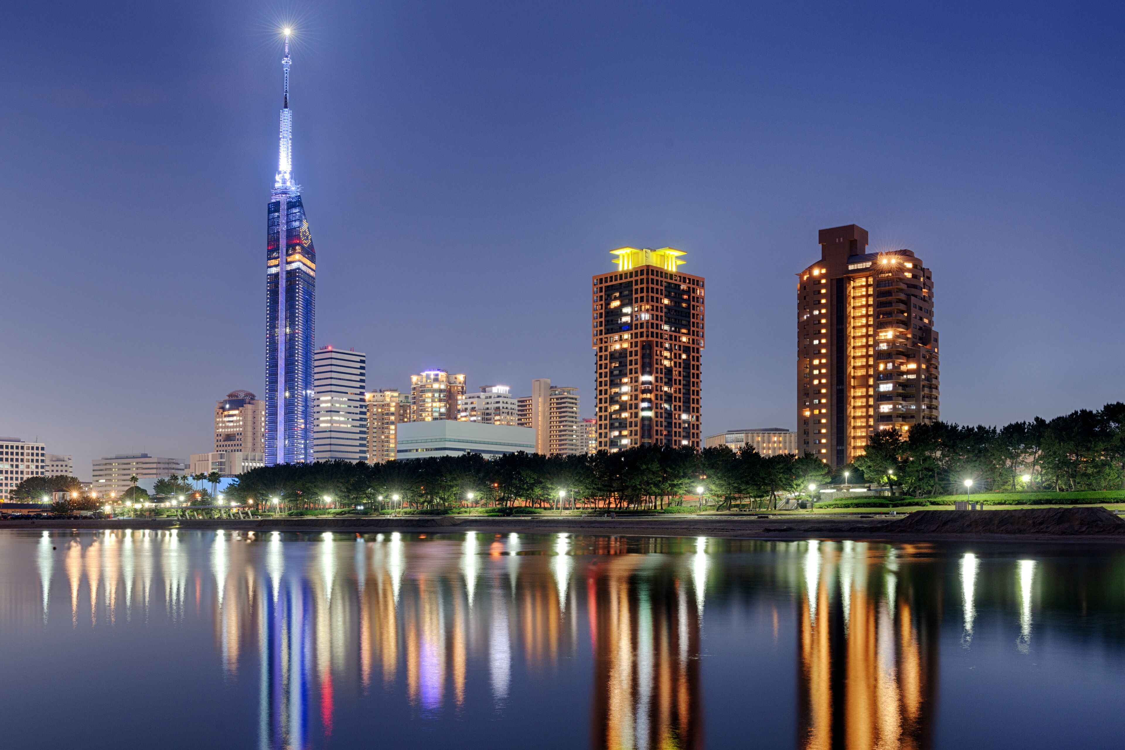 Amazing view at Fukuoka Tower at night.
