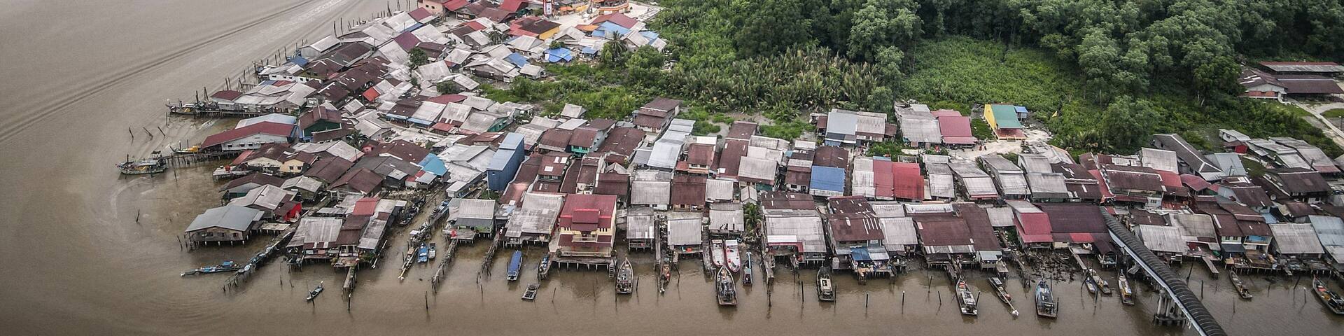 The aerial view of Kuala Sepetang in Malaysia