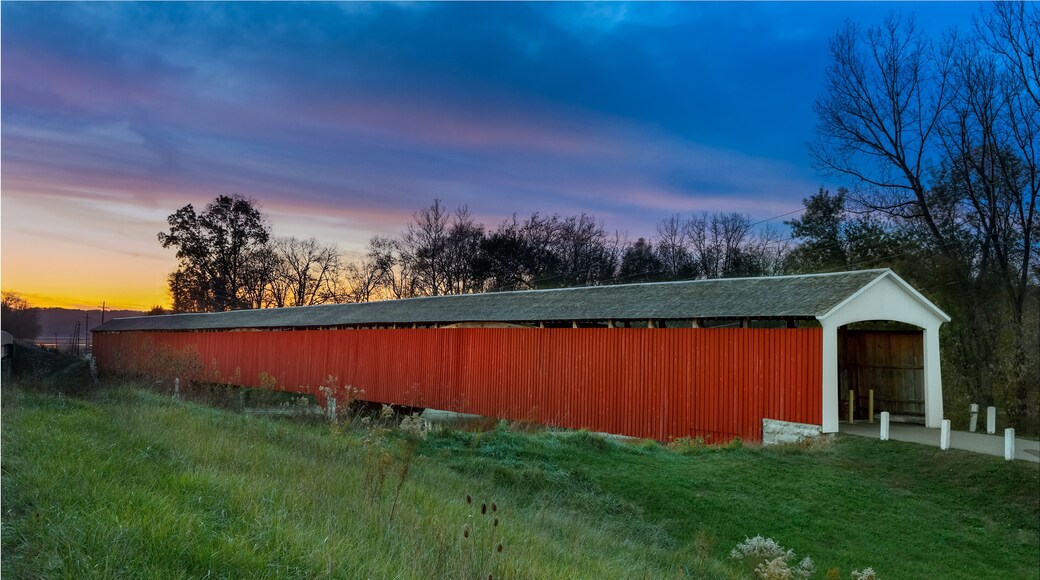 Medora Covered Bridge at Sunset
