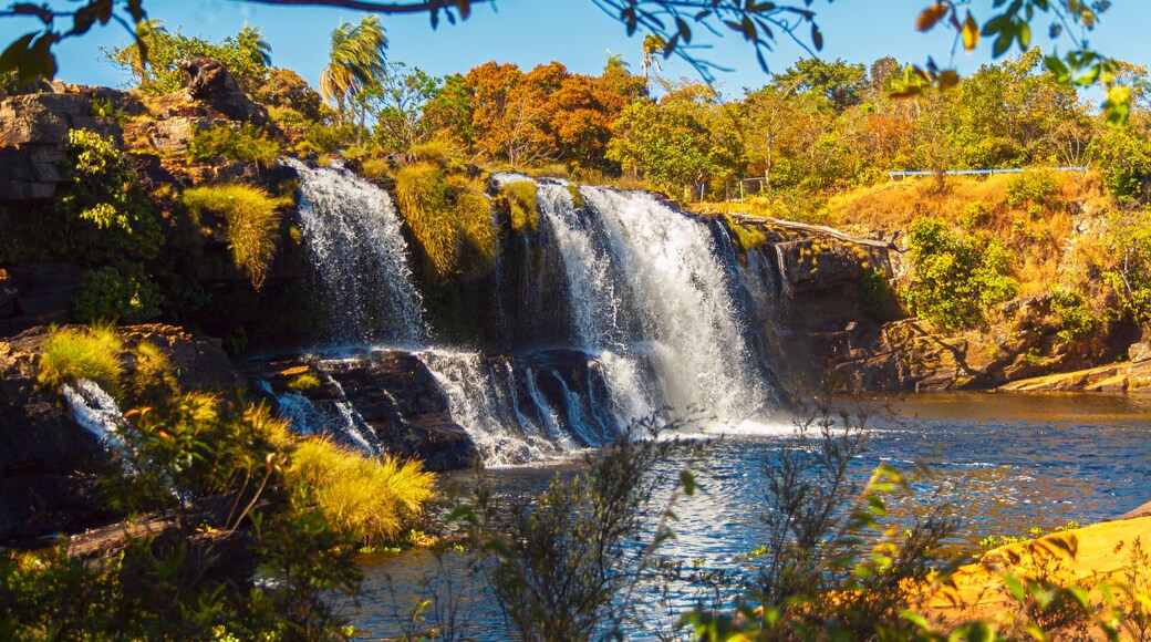 Waterfall in Serra do Cipó, Santana do Riacho, state of Minas Gerais, Brazil. Cachoeira Grande. Beautiful and paradisiac landscape. Preserved park in South America. Natural touristic attraction.