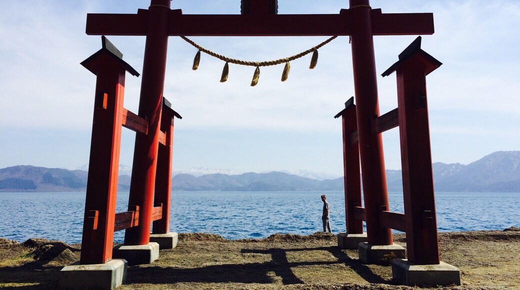 Shrine at Lake Tazawa, Akita prefecture