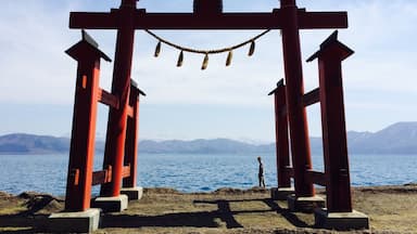 Shrine at Lake Tazawa, Akita prefecture