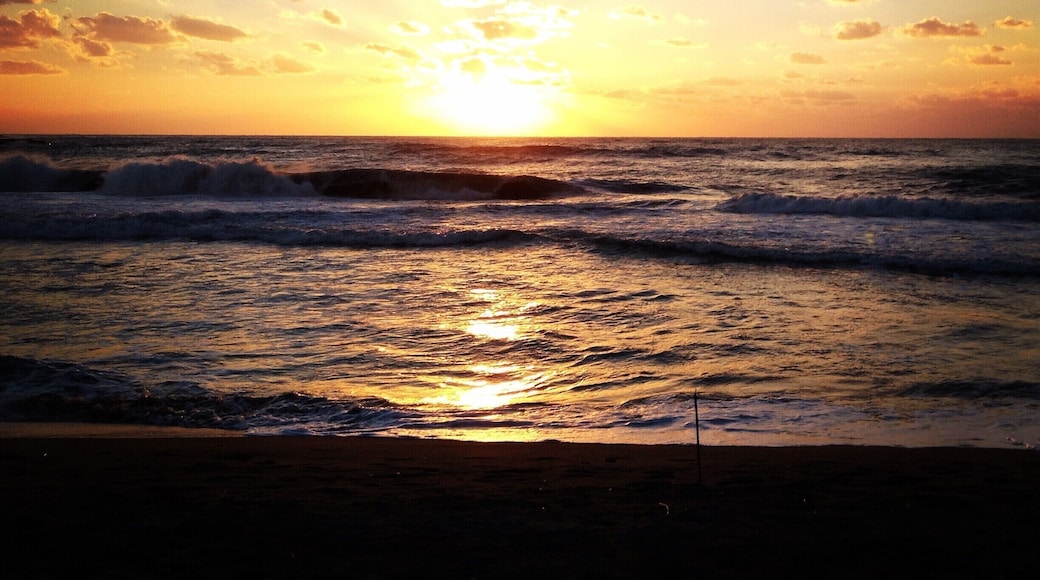 This place is called sunset beach for a reason. Gorgeous sunsets can be seen here all summer long. In Early August they have the Mikuni Fireworks Festival which is the largest fireworks show in Hokuriku. The summer time they also have a bar set up on the beach every night that serves indonesian food and drinks.
This beach is popular with the local surf crowd. If there is any wave at all there will definitely be surfers out in the water. #goldenhour