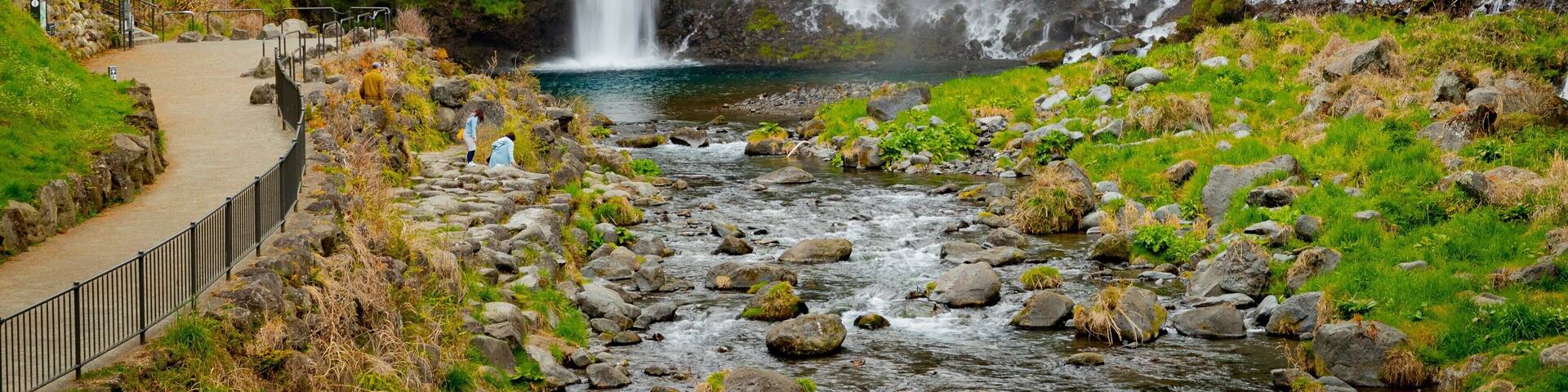 Fujinomiya showing a waterfall and a river or creek