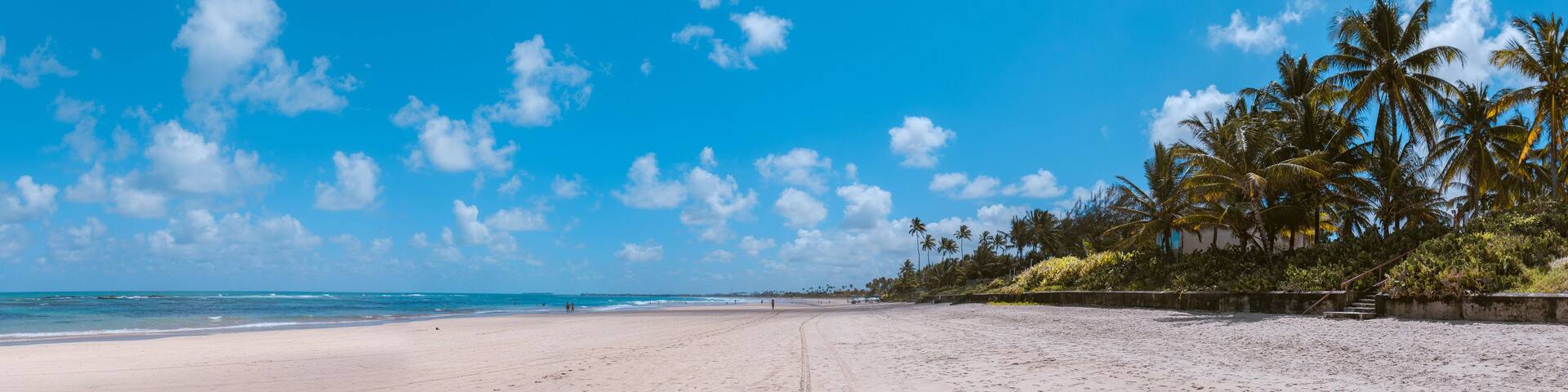 Praia paradisíaca vazia sem pessoas em Proto de Galinhas