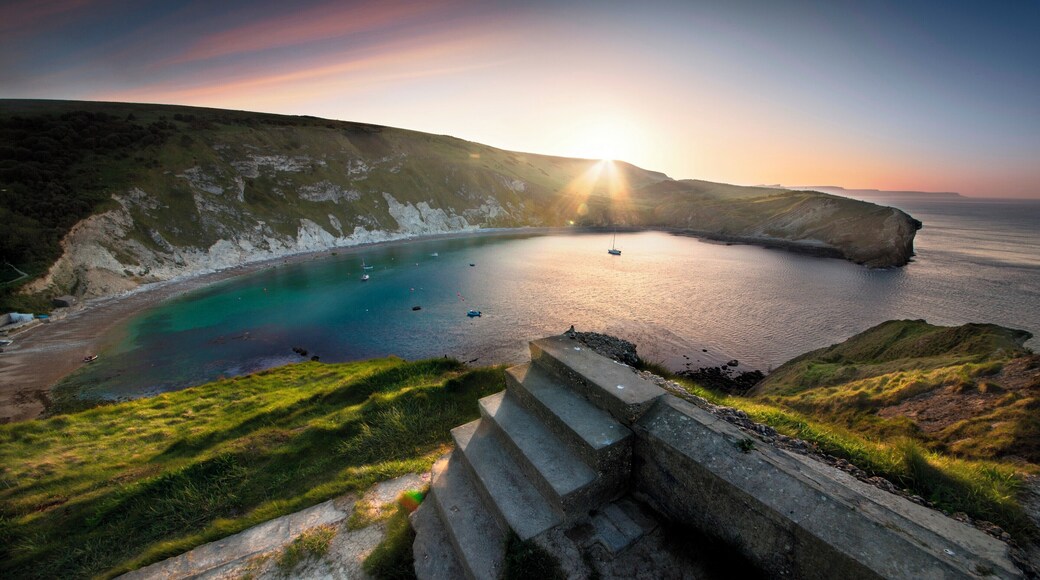 Found these old derelict stairs on top of a cliff that go nowhere !! beautiful morning at Lulworth Cove over the weekend !! Such a serene part of the world !