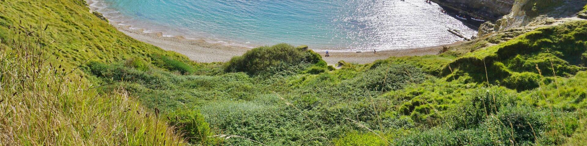 Lulworth Cove on the English Jurassic Coast in Dorset, England