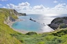Lulworth Cove on the English Jurassic Coast in Dorset, England