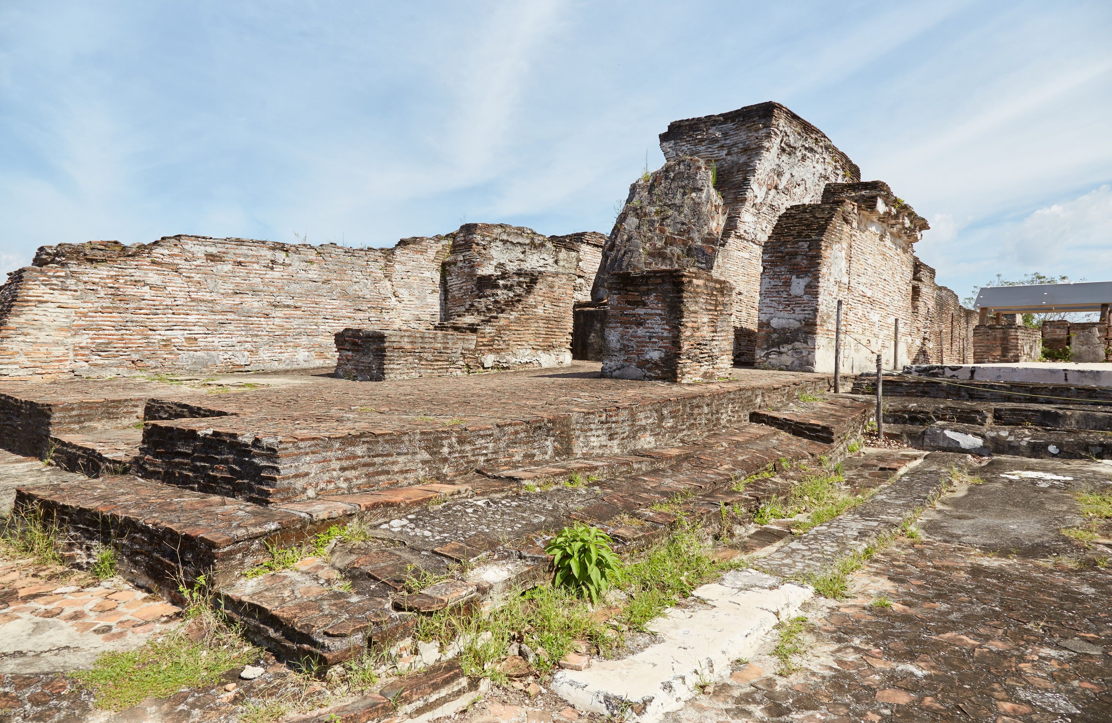 The elaborate ruins of Comalcalco in Tabasco, Mexico, is the western-most Mayan city and the only ever built of brick