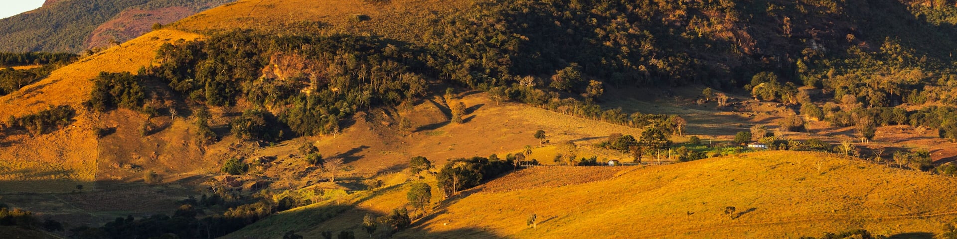 Minas Gerais, Brazil - July / 2016: The natural beauties of the city of Aiuruoca with rich vegetation. Located in the Serra da Mantiqueira, the city is 989m high at the foot of the Pico do Papagaio.