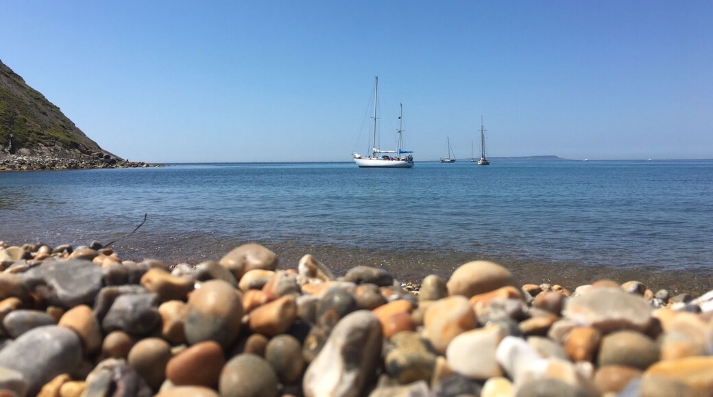 It's not Greece, is England indeed. Worbarrow beach, Dorset, a half mile walk from Tyneham leads you to this paradise!