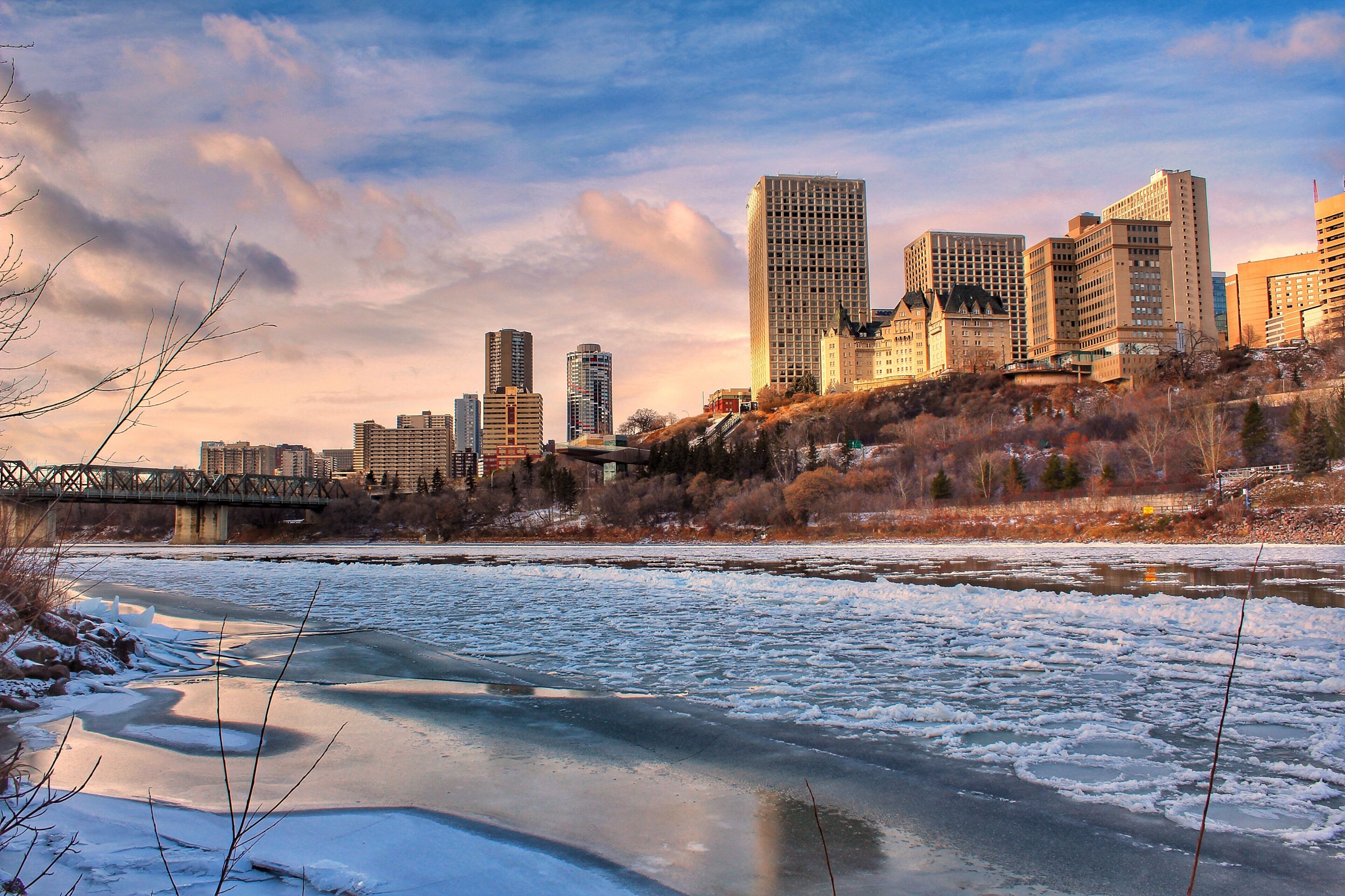 Sun Glowing Over Edmonton
