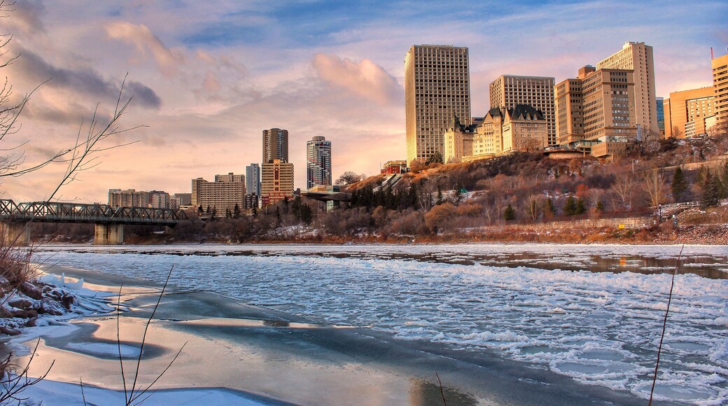 Sun Glowing Over Edmonton