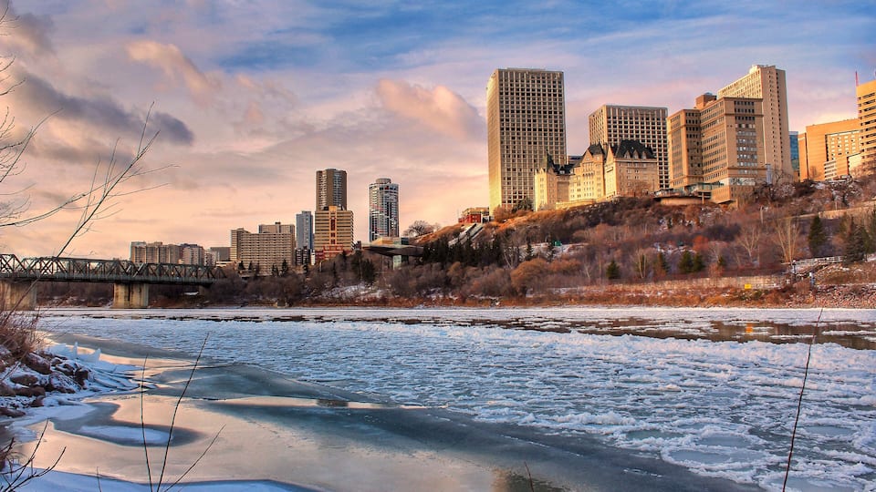 Sun Glowing Over Edmonton