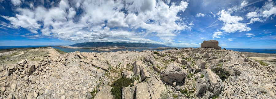 Hiking routes on the Pag Island in Croatia.