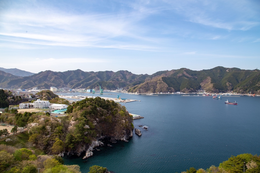 cityscape of Kamaishi Iwate Japan