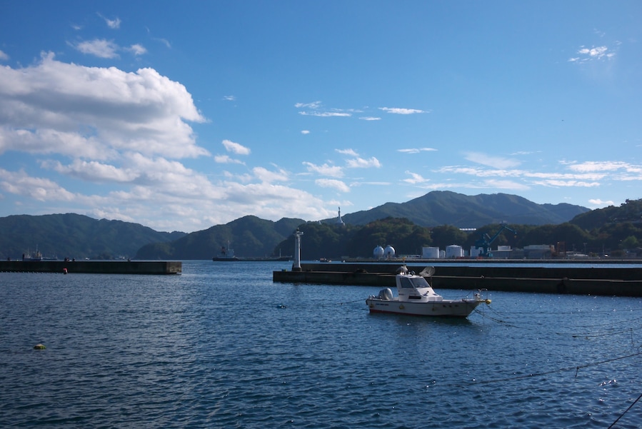 Kamaishi fishing port, seen from the north. --->See the map.