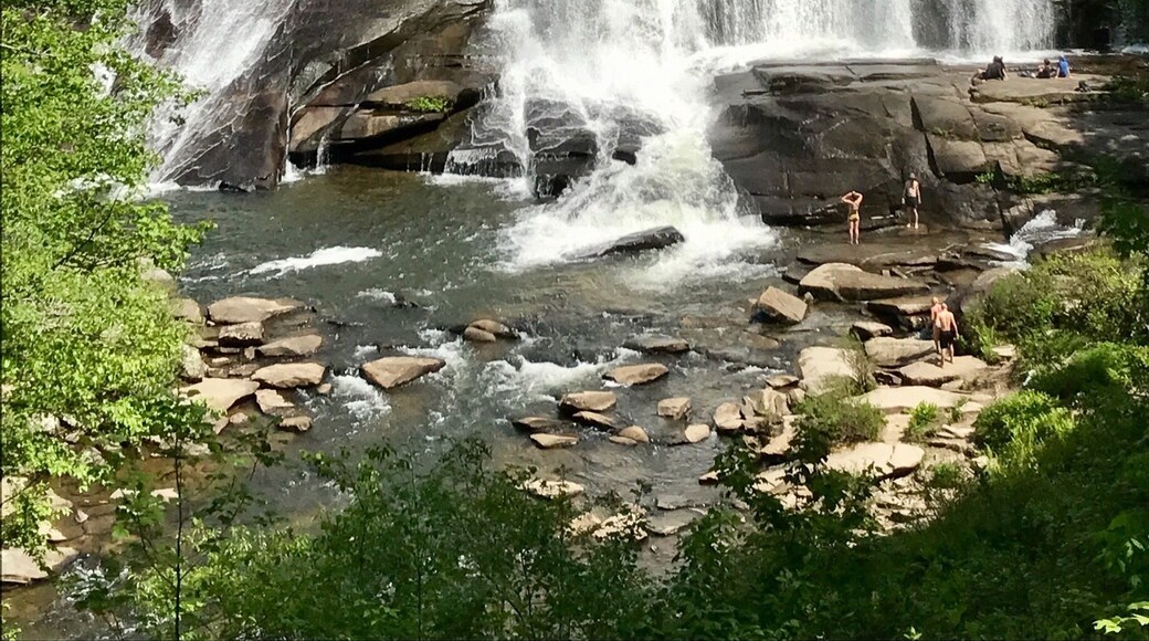 High Falls. Located within the DuPont State Forest. Accessible by a short, easy walk from the visitor center parking area.