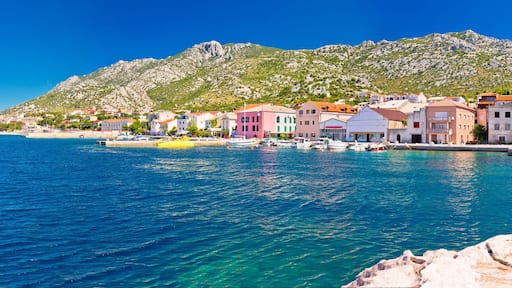 Town of Karlobag in Velebit channel panoramic view