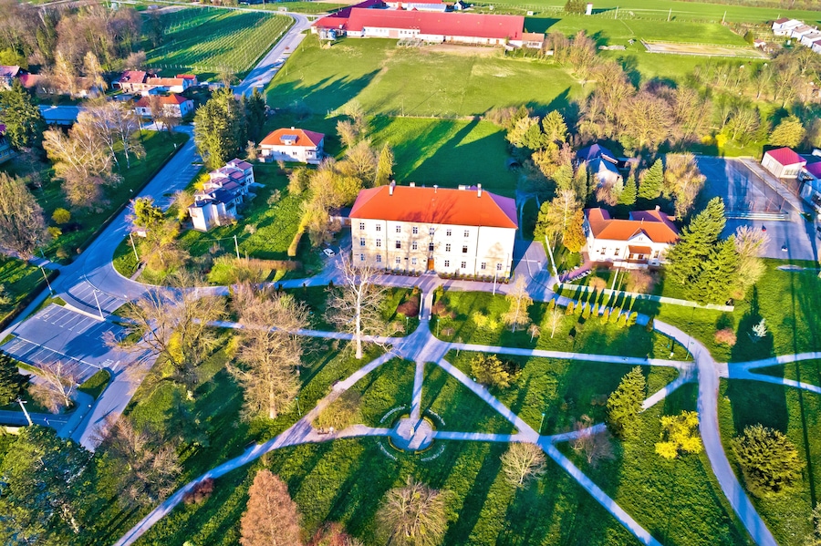Town of Krizevci park aerial view