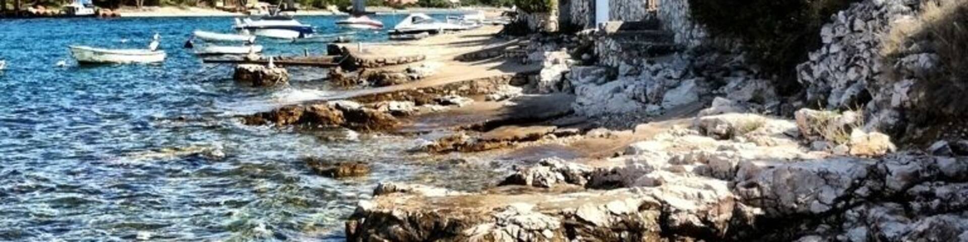 New small bridge in Mali Zdrelac. Bridge connect islands ofUgljan and Pasman