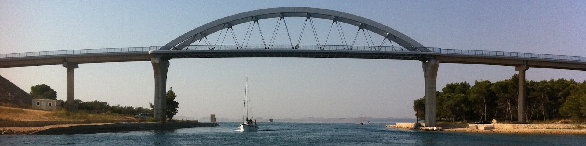 If you are going from Zadar to national park Kornati you will pass under this bridge between Ugljan i Pašman, two islands in Zadar archipelago.