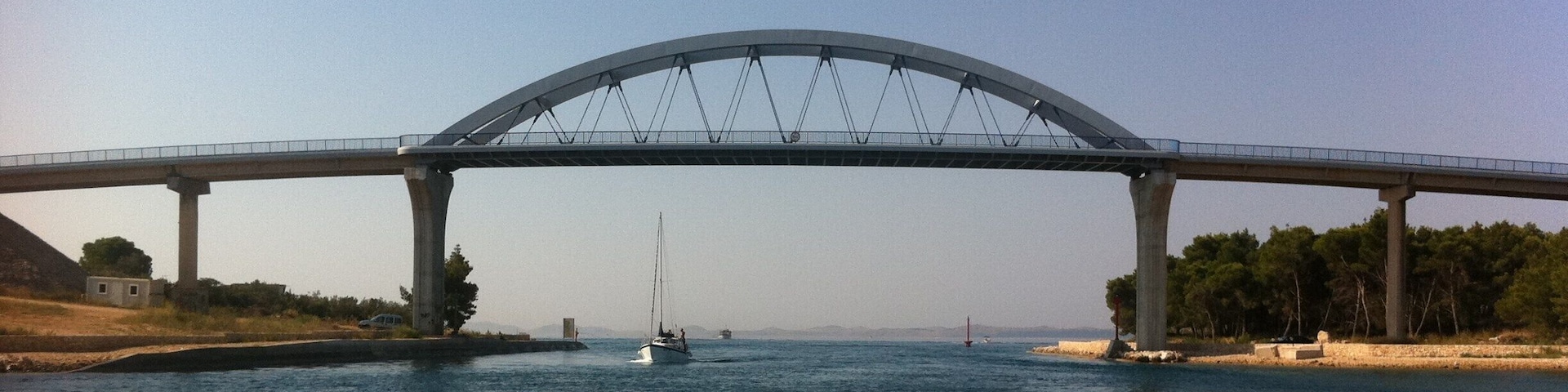 If you are going from Zadar to national park Kornati you will pass under this bridge between Ugljan i Pašman, two islands in Zadar archipelago.